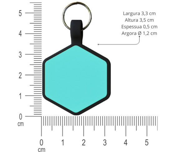 Tag Hexágono Turquesa - Image 5
