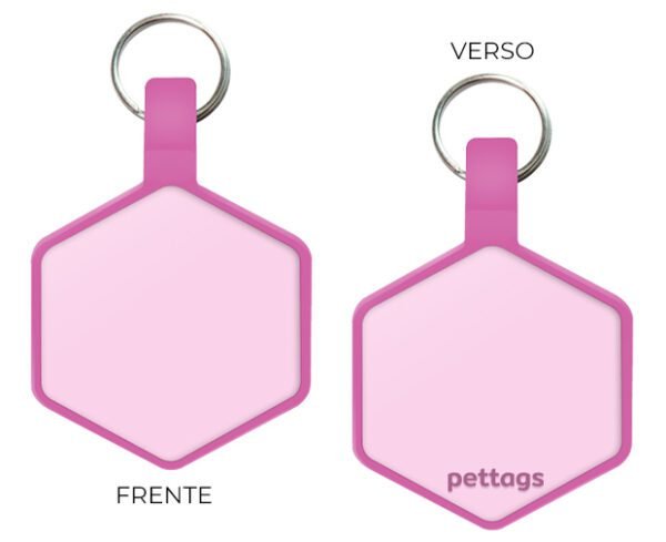 Tag Hexágono Rosa Chiclé - Image 2